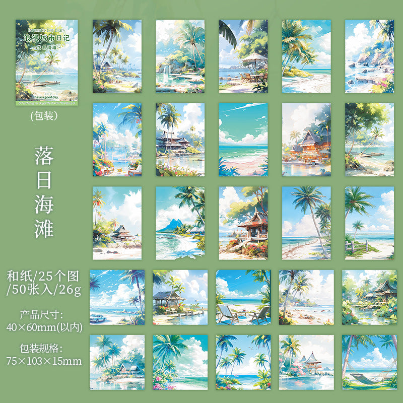 50 Pcs Travel Landscape Stickers LMCS