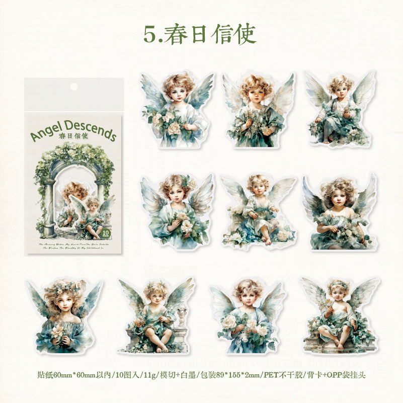 10 Pcs PET Angela Stickers JYTSJL