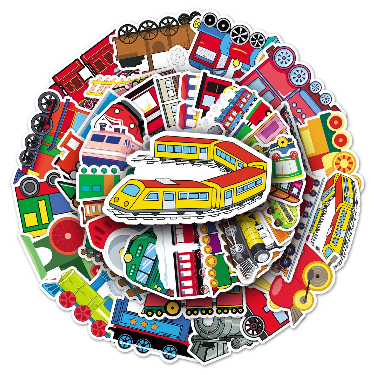 50 Pcs Vinyl Train Stickers XHC639