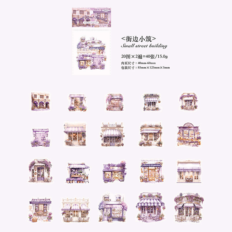 40 Pcs Vintage House Stickers XFZCS