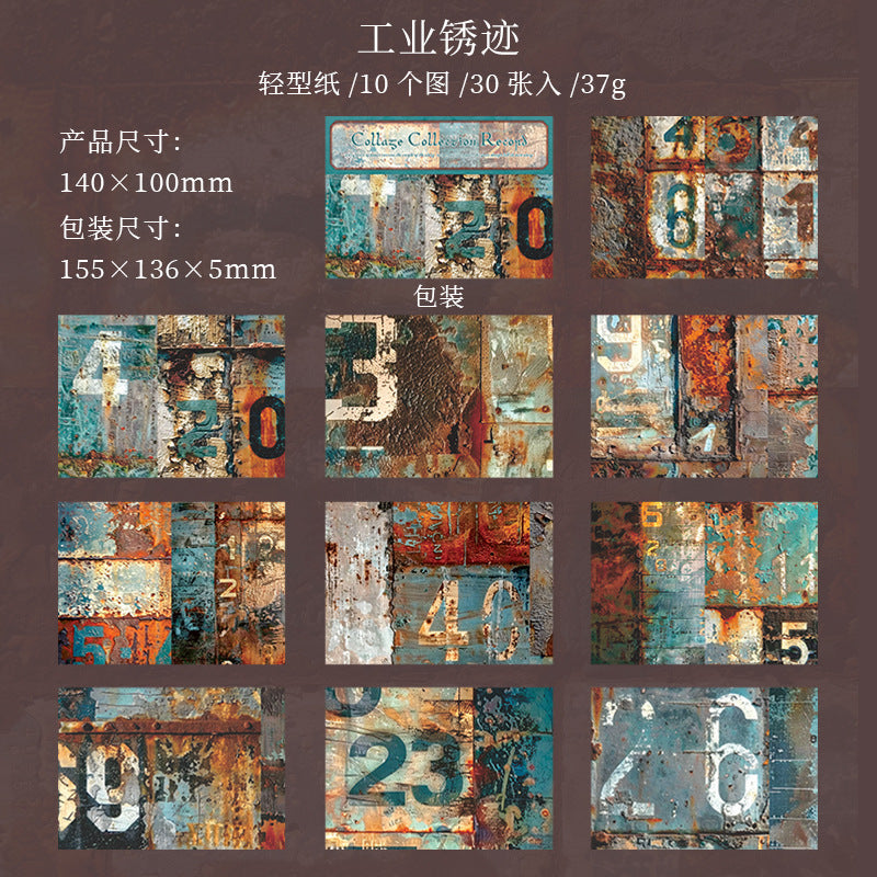 30 Pcs Vintage Scrapbook Paper PTSJL
