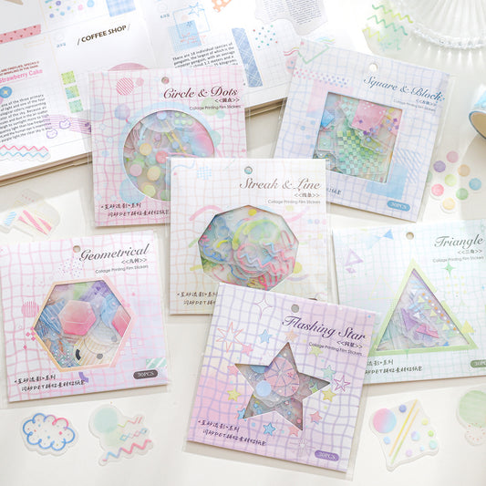 30 Pcs Geometry Themed Journal Stickers XSLY