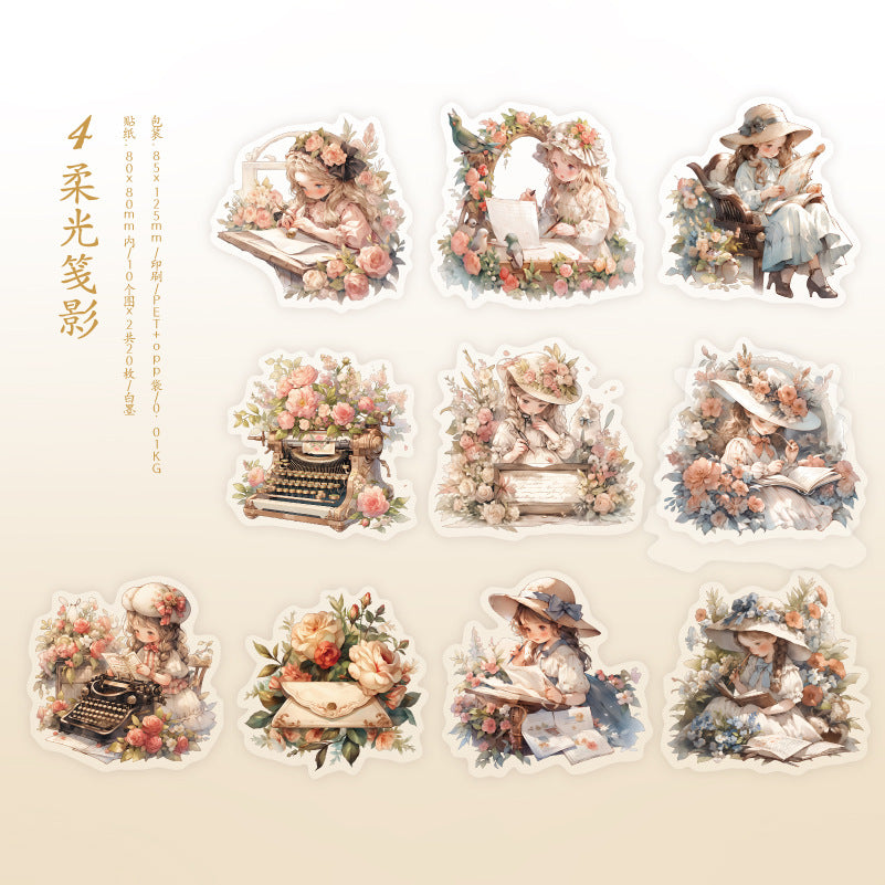 20 Pcs PET Girl Stickers HYXS