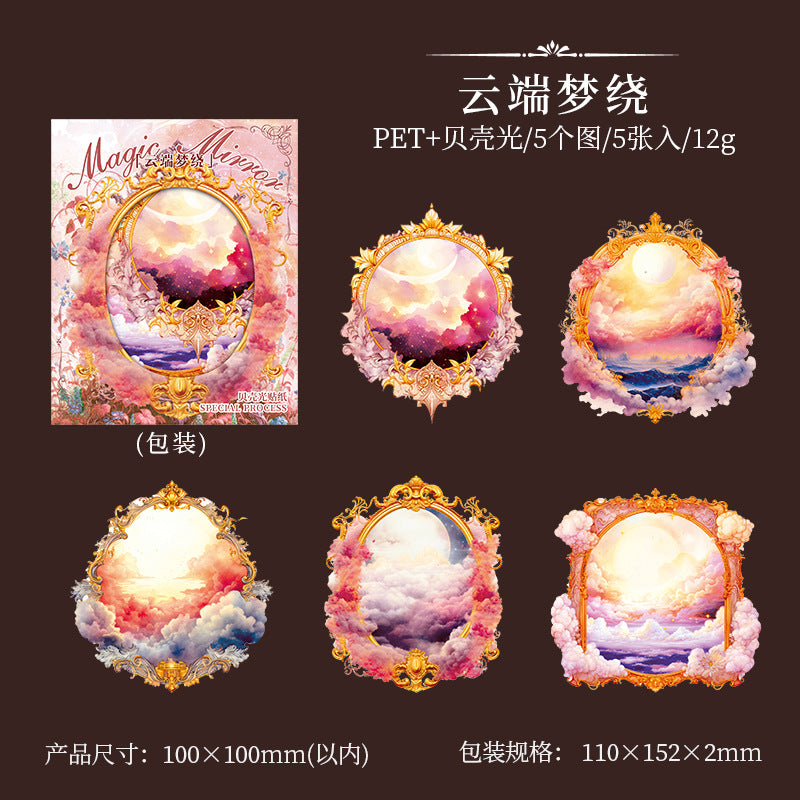 5 Pcs Mirror PET Stickers MHZJ
