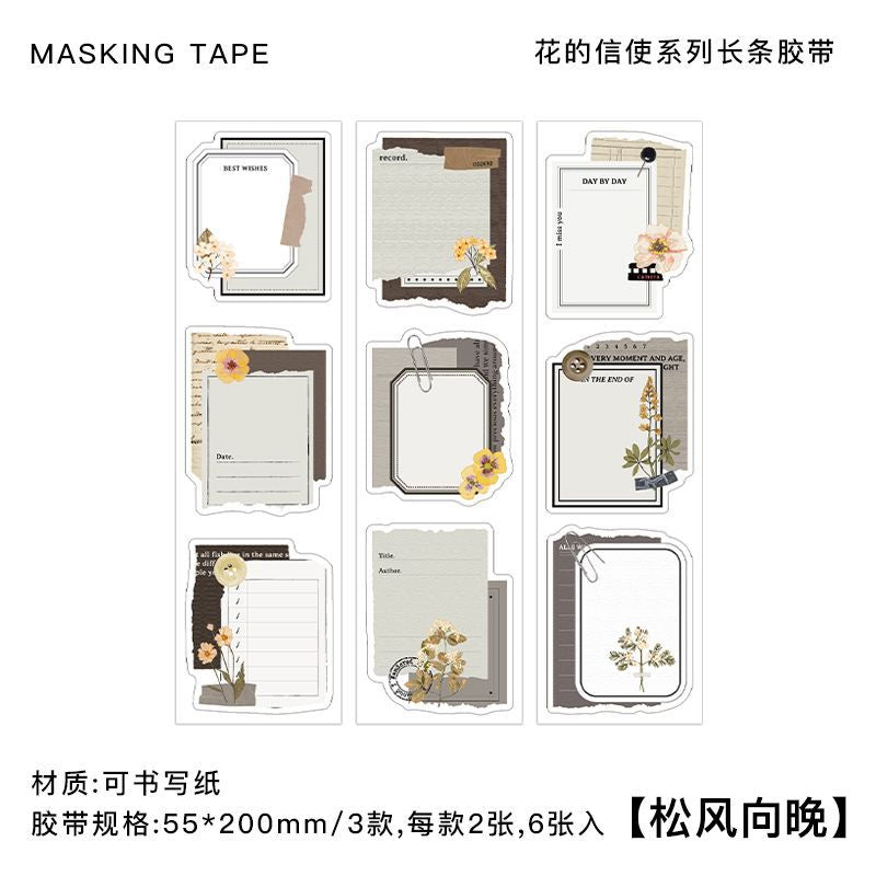 6 Pcs Vintage Writable Stickers HDXS