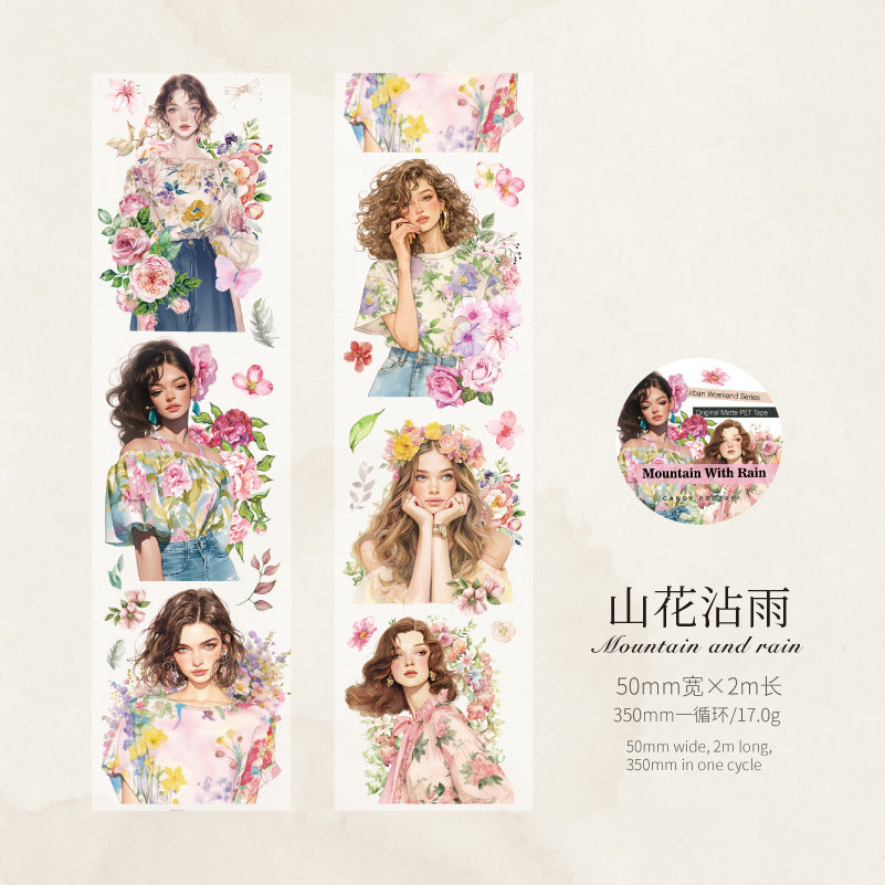 1 Roll Weekend Theme PET Stickers DSZM