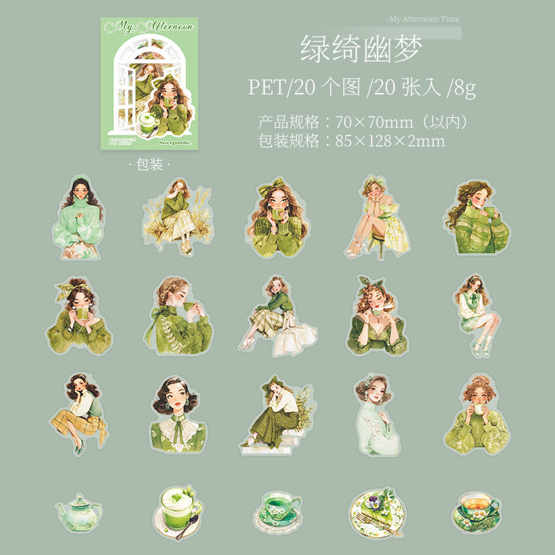 20 Pcs Girl PET Stickers WDWHSG
