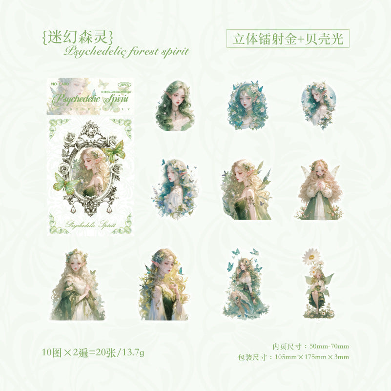 10 Pcs Fantasy Girl PET Stickers WJJL