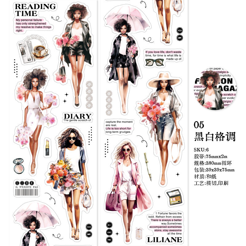 1 Roll Fashion Magzine Diecut Washi Tape JPZZ