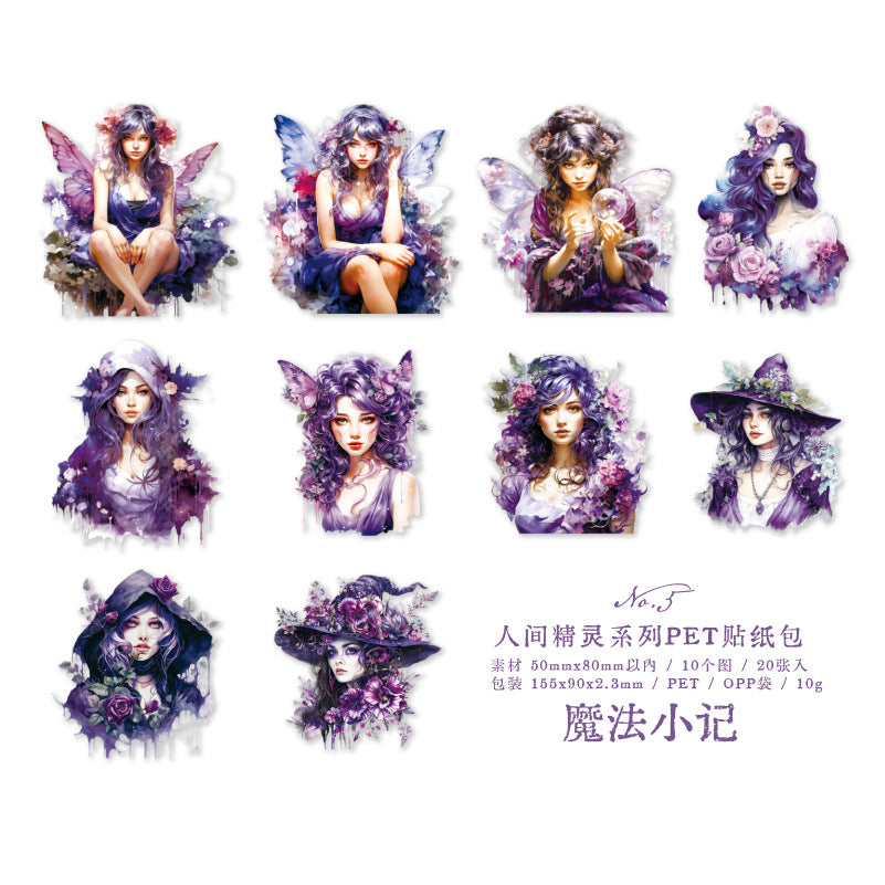 20 Pcs Fairy PET Stickers RJJL