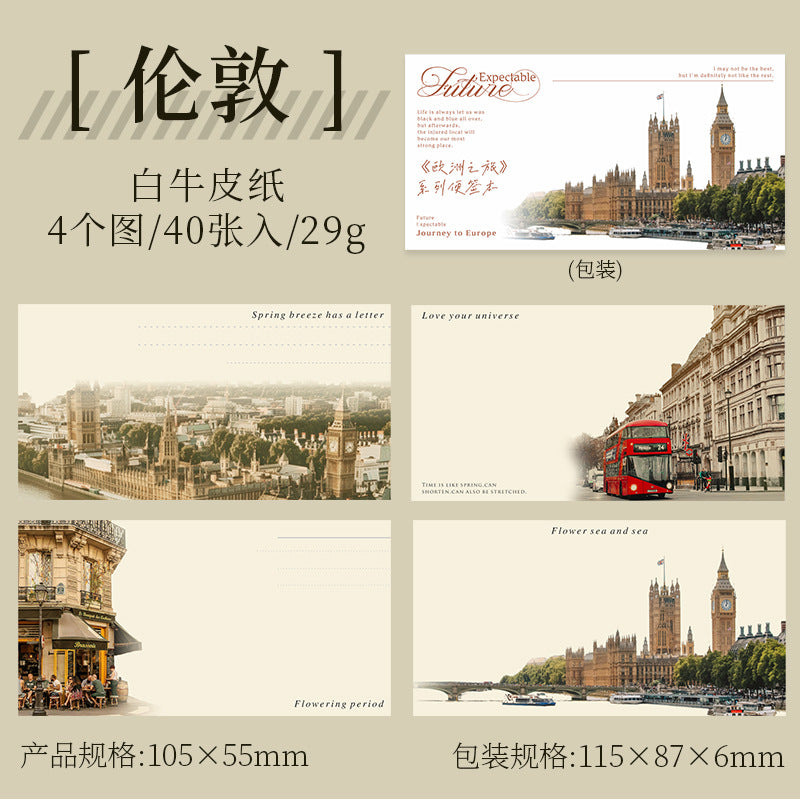 40 Sheets Europe Landscape Notepad Paper OZZL