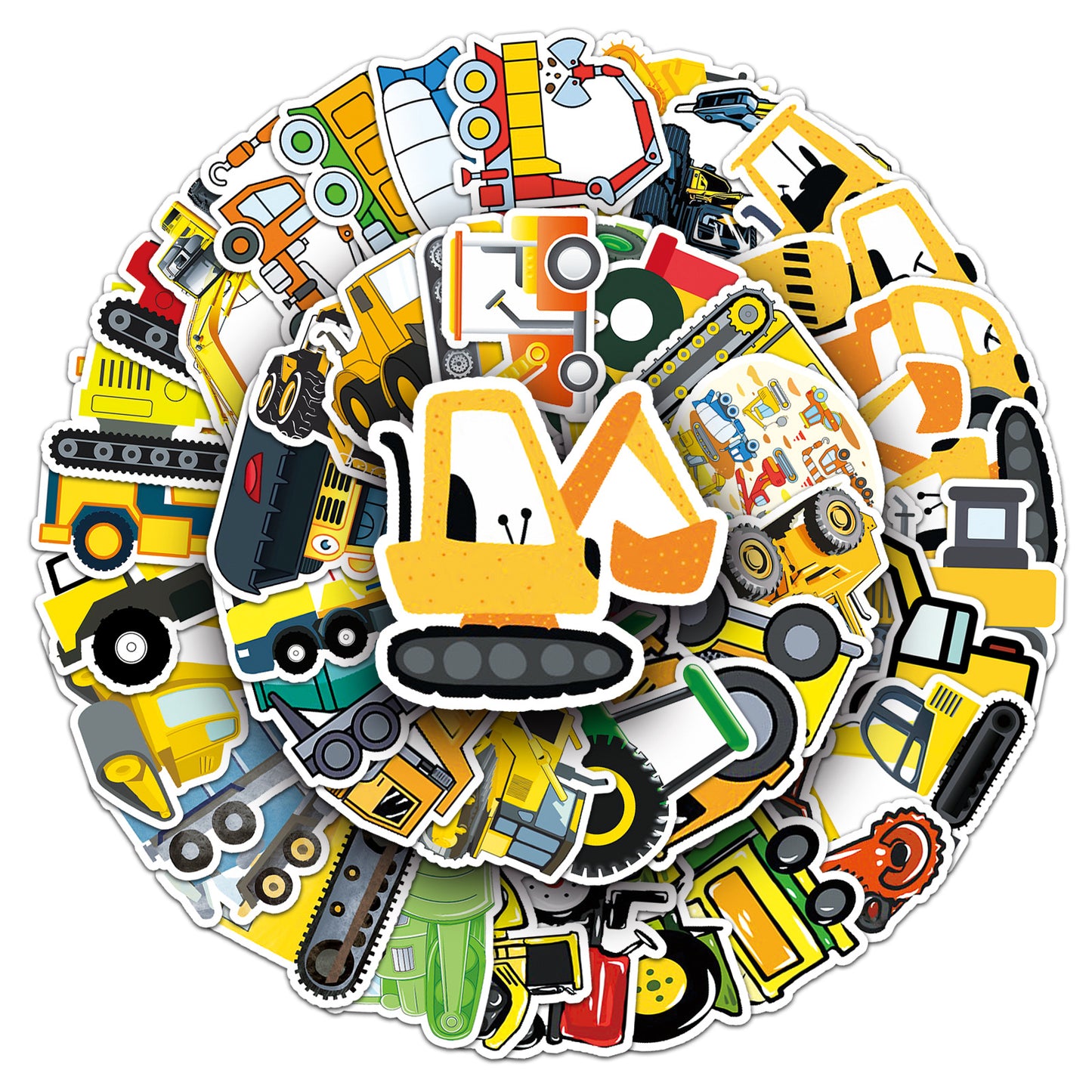 50 Pcs Vinyl Construction Vehicle Stickers GCC424