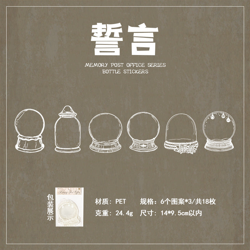 18 Pcs Transparent Bottle Stickers JYYJ