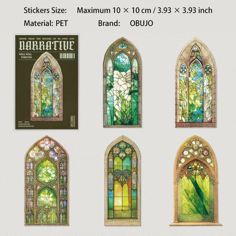 10 Pcs Window PET Stickers HCXS