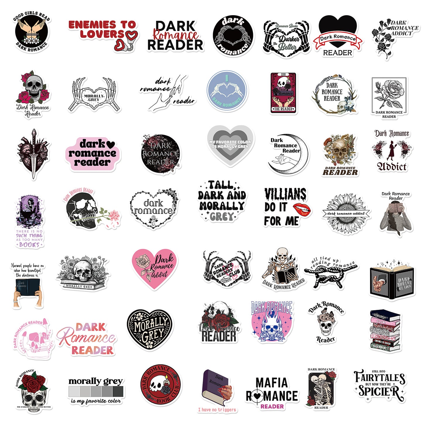 50 Pcs Vinyl Dark Romance Stickers UU185