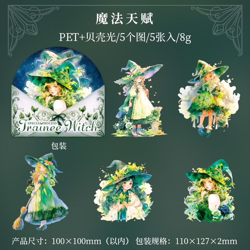 5 Pcs PET Witch Stickes SXNW