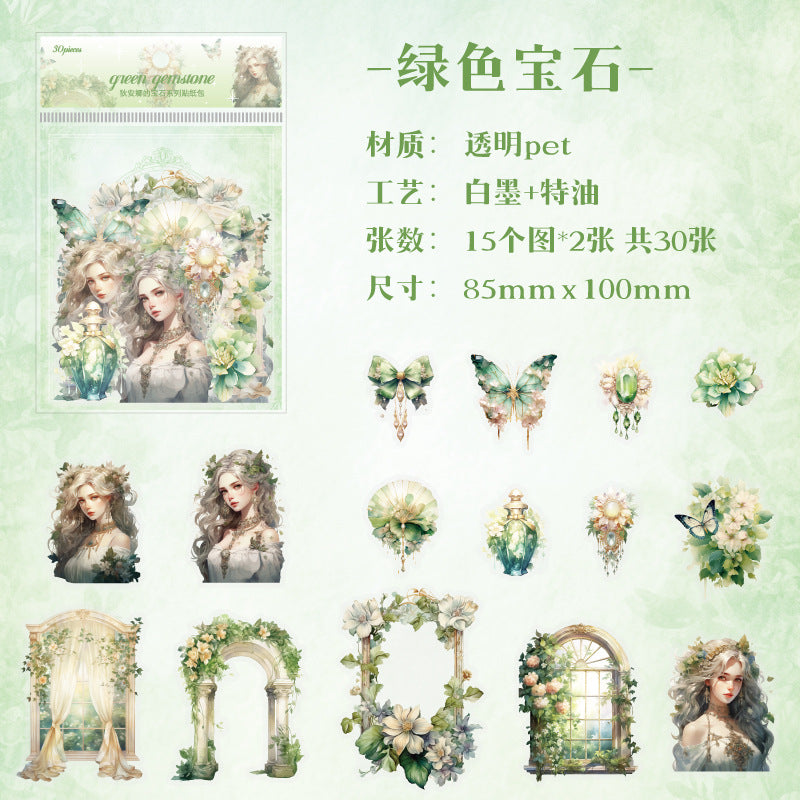 30 Pcs Creative PET Stickers DANBS