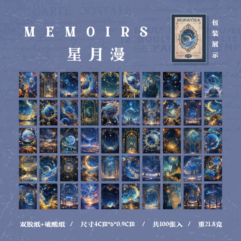 100 Pcs Vintage Mini Scrapbook Paper JYHJ