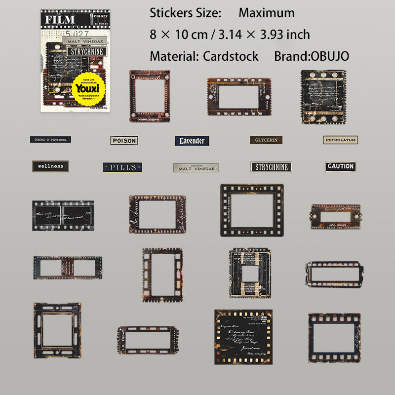 25 Pcs Movie Film Stickers FLJY