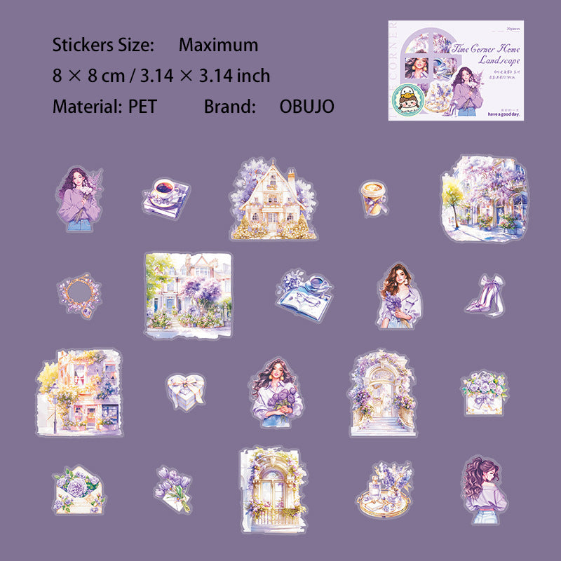 20 Pcs Room Theme PET Stickers SGJL