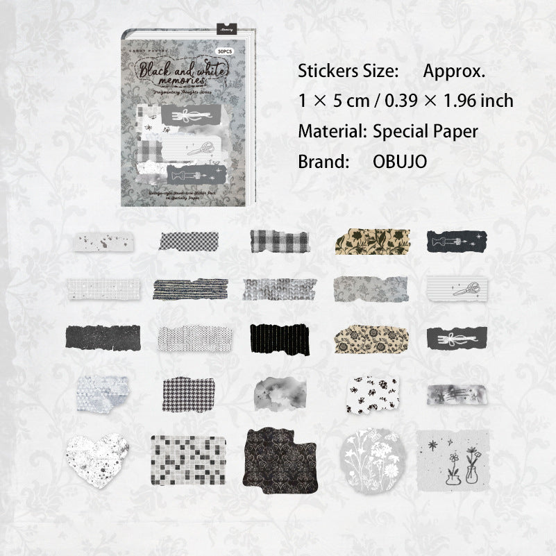 50 Pcs Fabric Theme Stickers LSBY