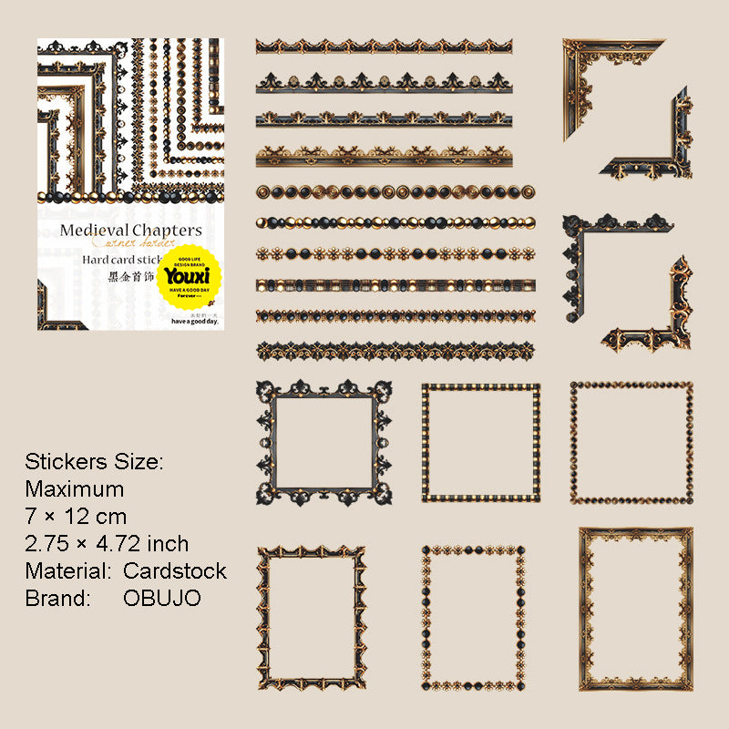20 Pcs Vintage Border Frame Cardstock Stickers ZSJPZ