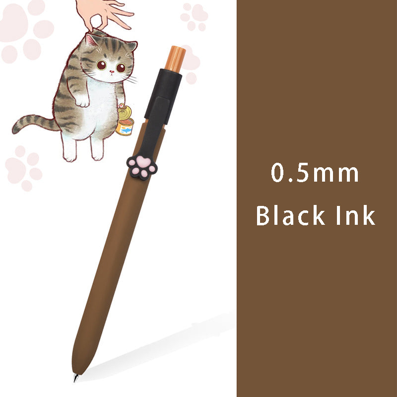 0.5mm Black Gel Pen Cat Paw Style