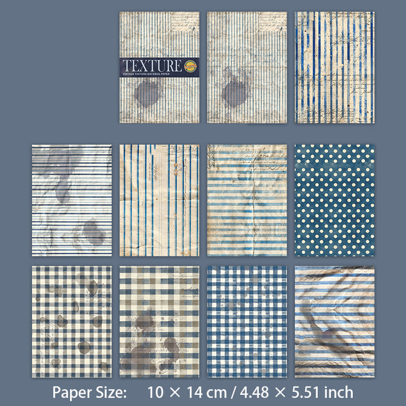 30 Pcs Vintage Fabric Themed Journal Paper SGZW