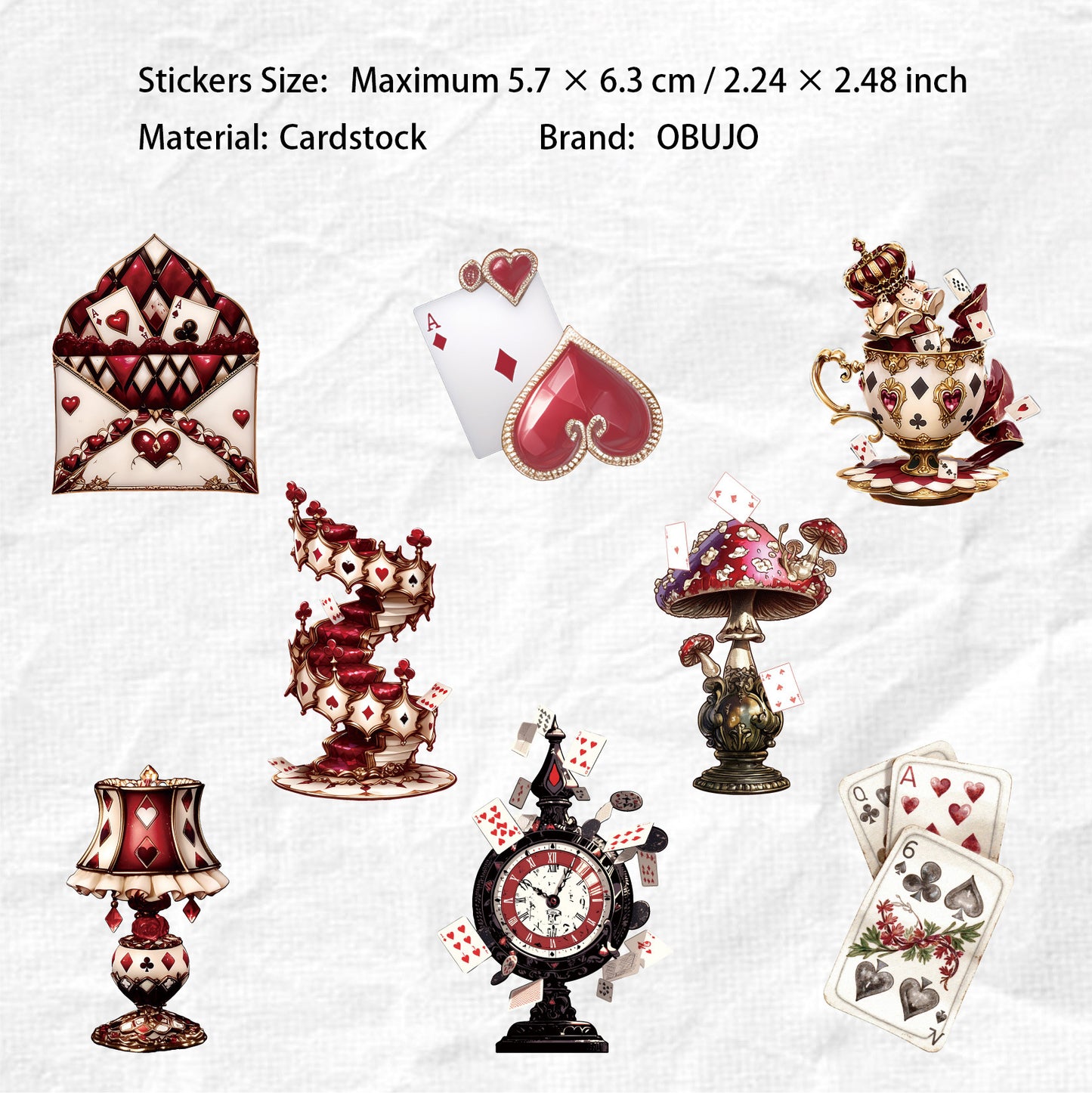 16 Pcs Poker Themed Journal Stickers ZPXL