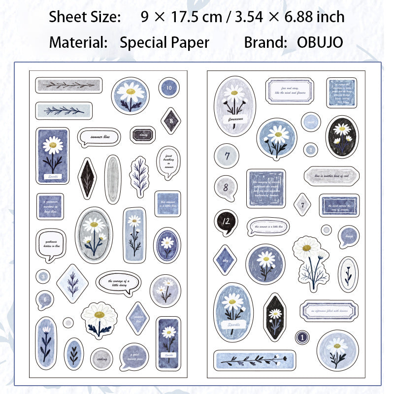 2 Sheets Botanical Journal Stickers CYYY