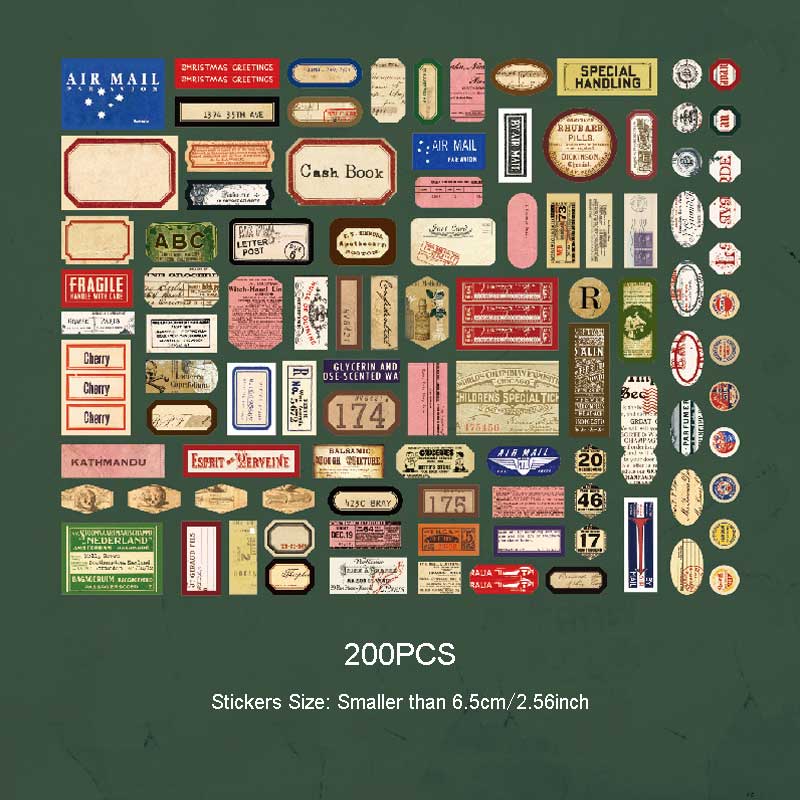 Biuze Vintage Tickets Stickers TLR02