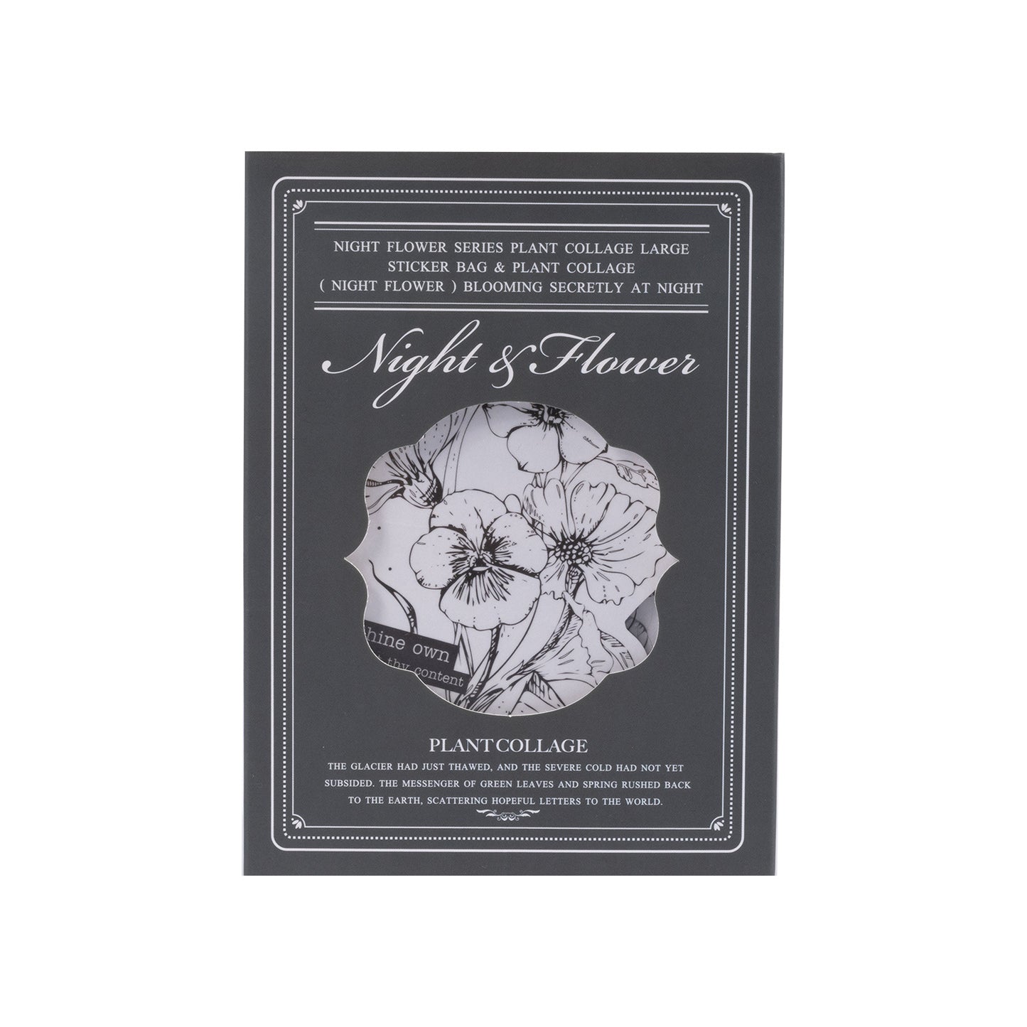 50 Pcs Black and White Flower Stickers YZHH