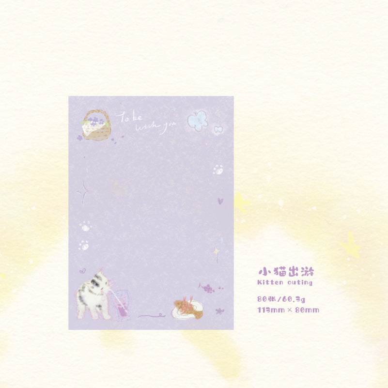 80 Pcs Cat Theme Notepad BNMYXM