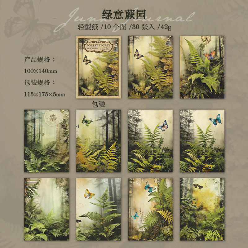 30 Pcs Forest Scrapbook Paper SLMJ