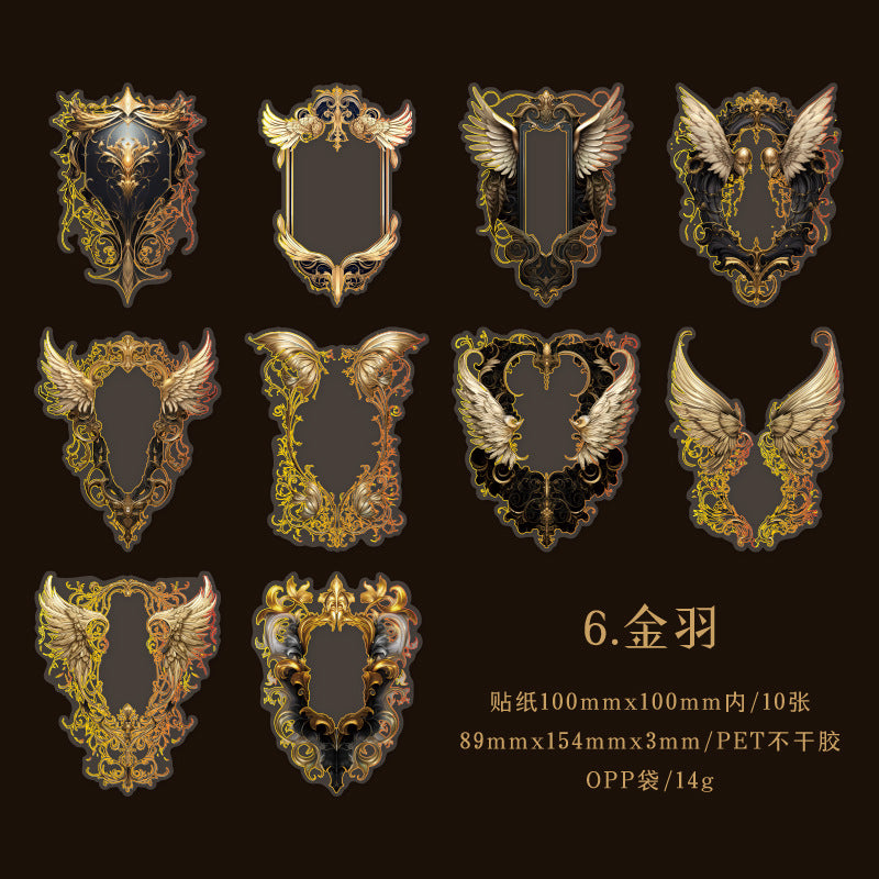 10 Pcs PET Frame Stickes LJSH