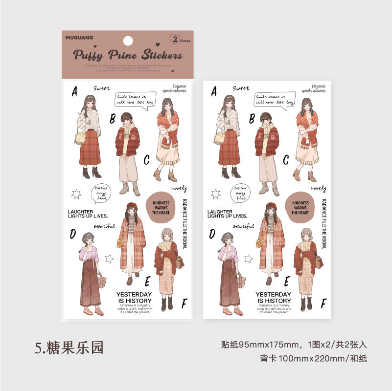 2 Pcs Fashion Girl Stickers CRXQ