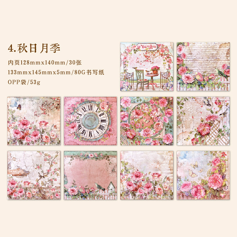 30 sheets Garden Scrapbook Paper LMZY