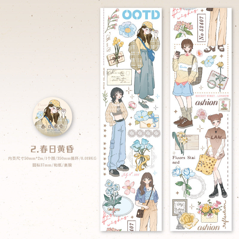 1 Roll Fashion Girl Washi Tape LMSG