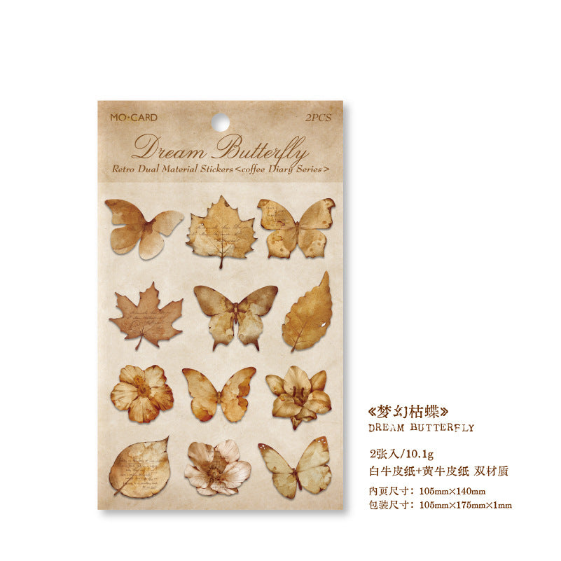 2 Pcs Vintage Junk Journal Stickers KFRJ