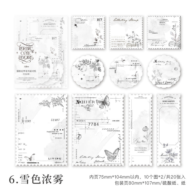 20Pcs Floral Scrapbook Paper MLHM