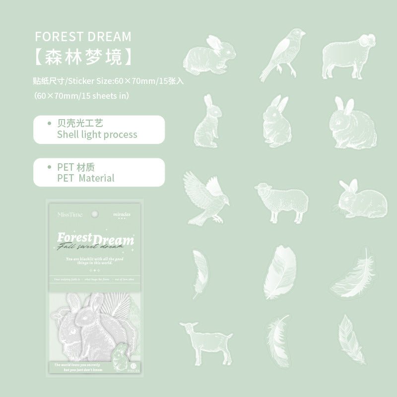 10pcs White Ink PET Stickers MGMY