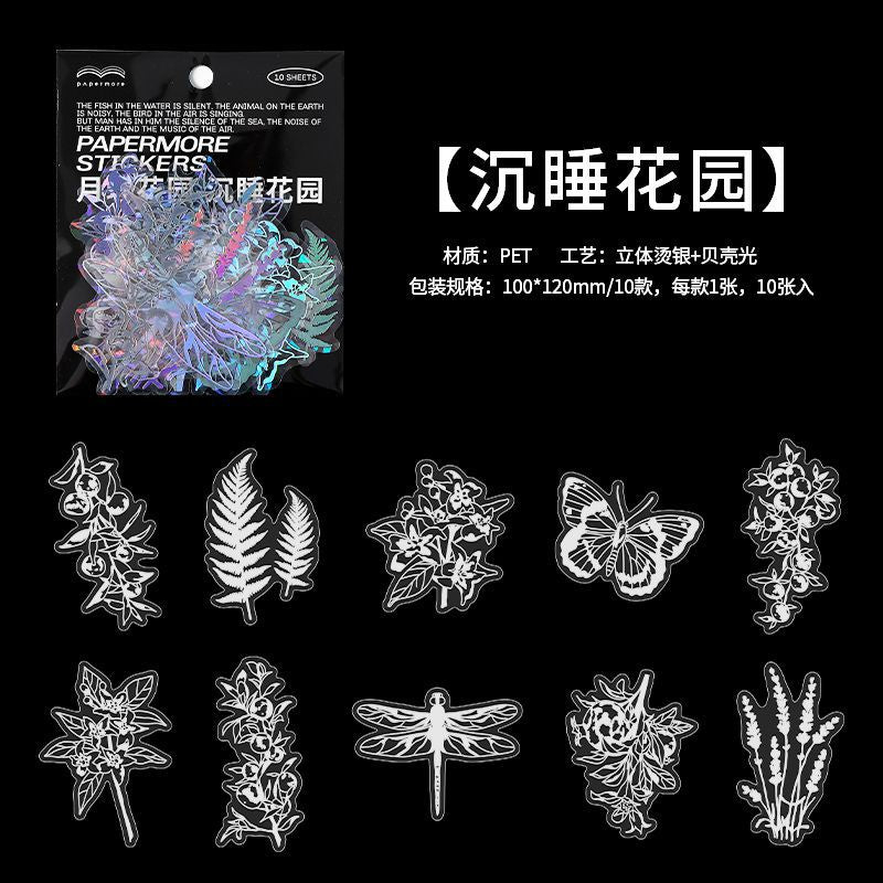 30Pcs Moon and Flower Stickers YQHY