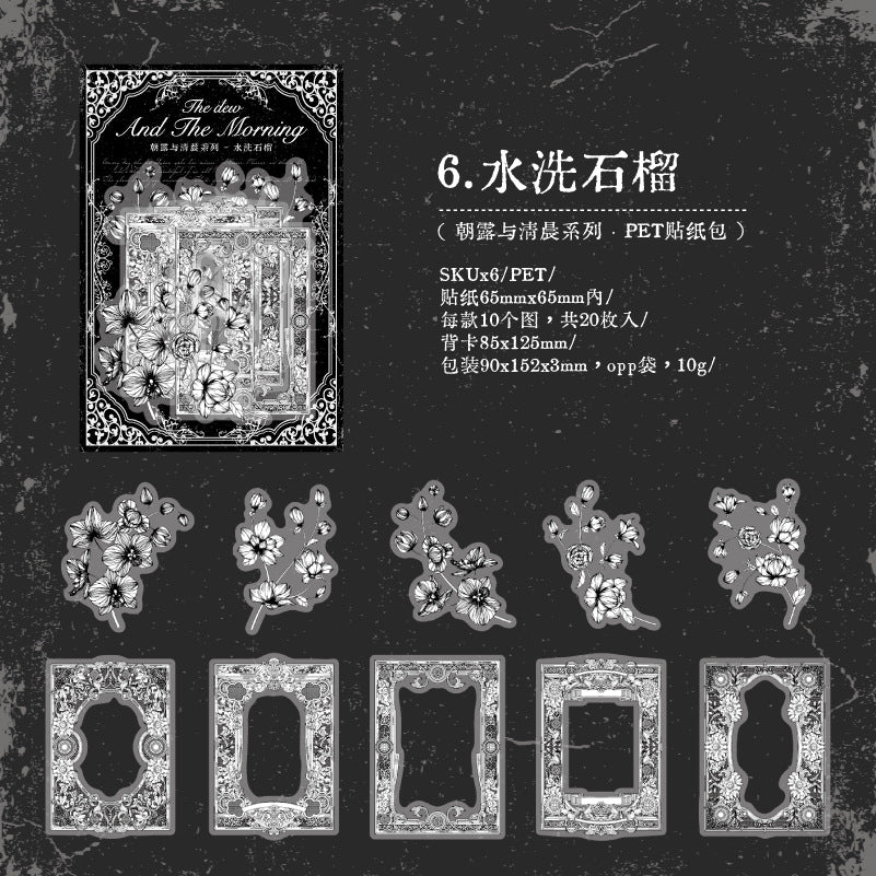 20pcs PET Scrapbook Stickers QCZL