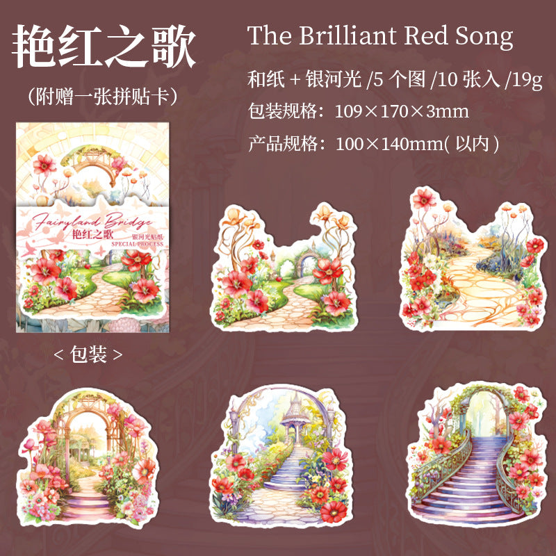 10Pcs Bridge Washi Stickers XJZQ