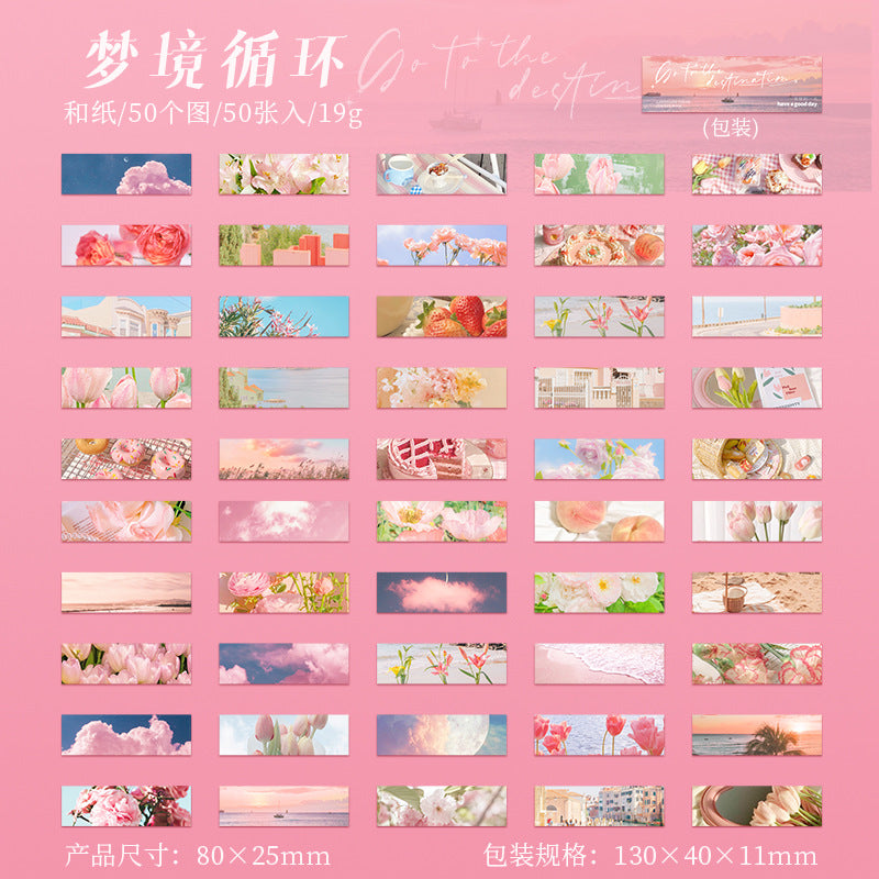 50pcs Landscape Washi Stickers Book WMMD
