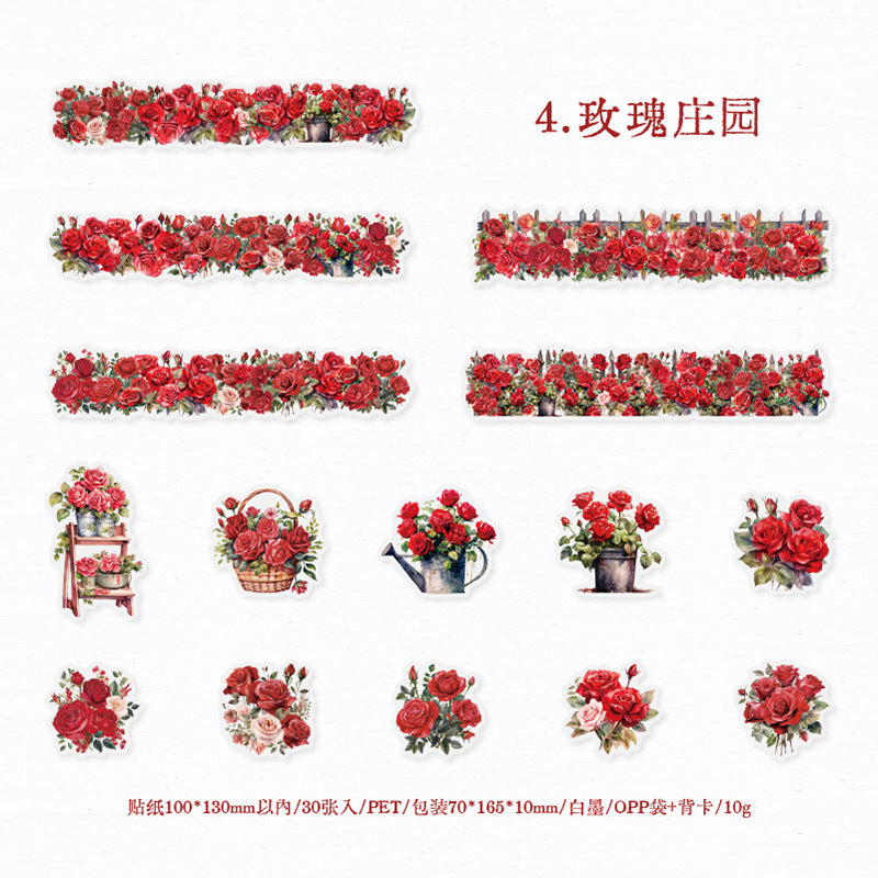 30pcs Garden PET Stickers ALSZY