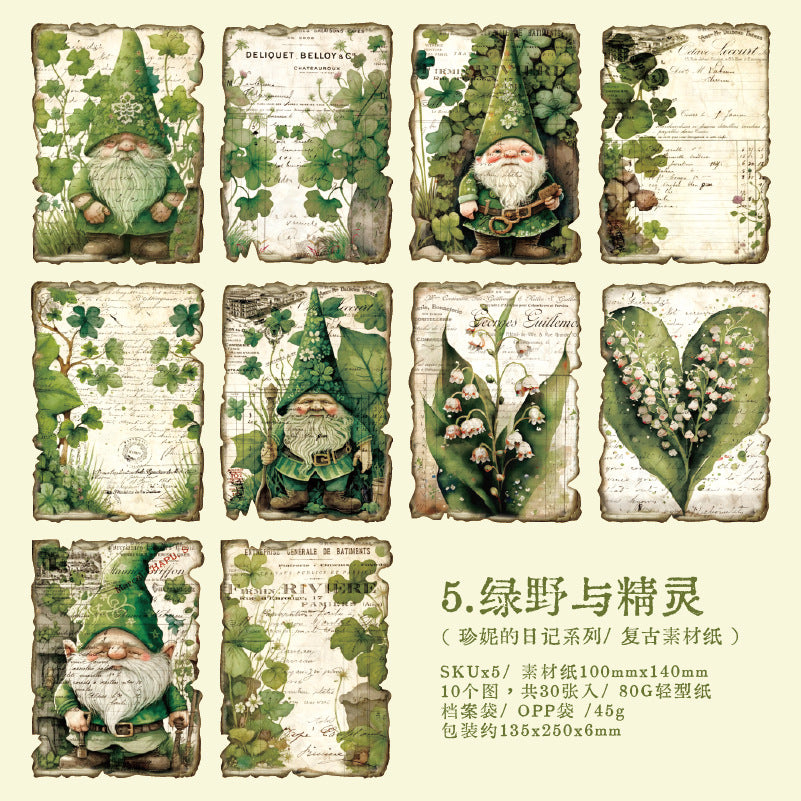 10 sheets Vintage Scrapbook Paper ZNDRJ