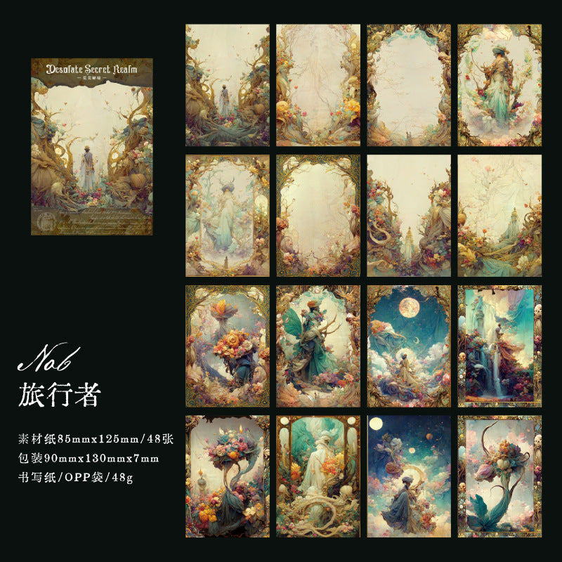 48pcs Vintage Scrapbook Paper HWMJ