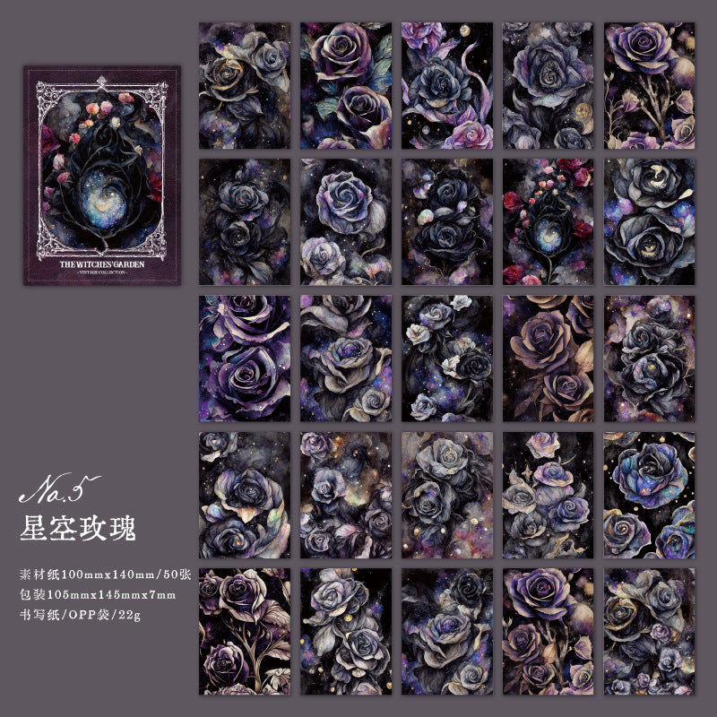 50Pcs Magic Theme Scrapbook Paper NWHY