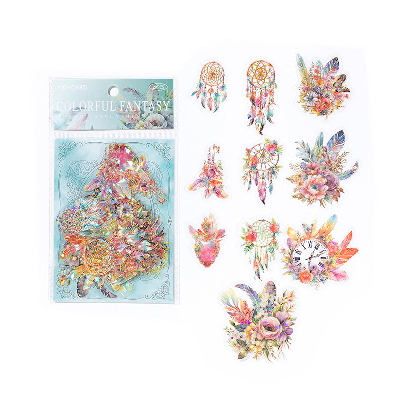 20pcs PET Feather Stickers WJYM